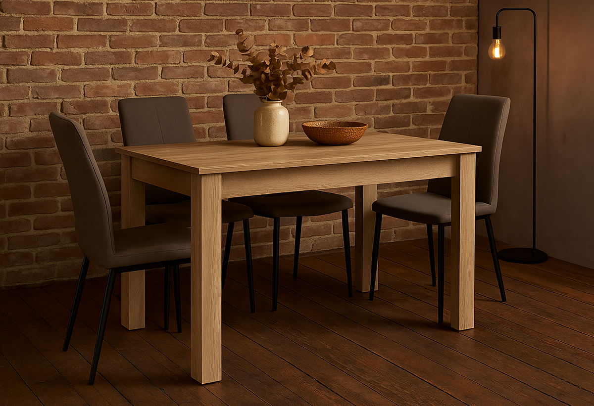 Απεικονίζεται το τραπέζι Nefeli σε μια τραπεζαρία.